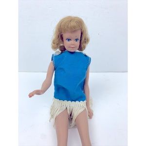 1962 BARBIE Strawberry Blonde MIDGE Doll Freckles Vintage 1960’s Blue Barbiecore